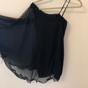 Aidan by Aidan Mattox One-Shoulder Beaded Dress